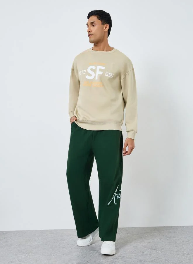 Men Green Embroidered Joggers